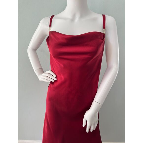 Sophia By Delicates Vintage Red Satin Slip Dress Night Gown size Large - Picture 4 of 7